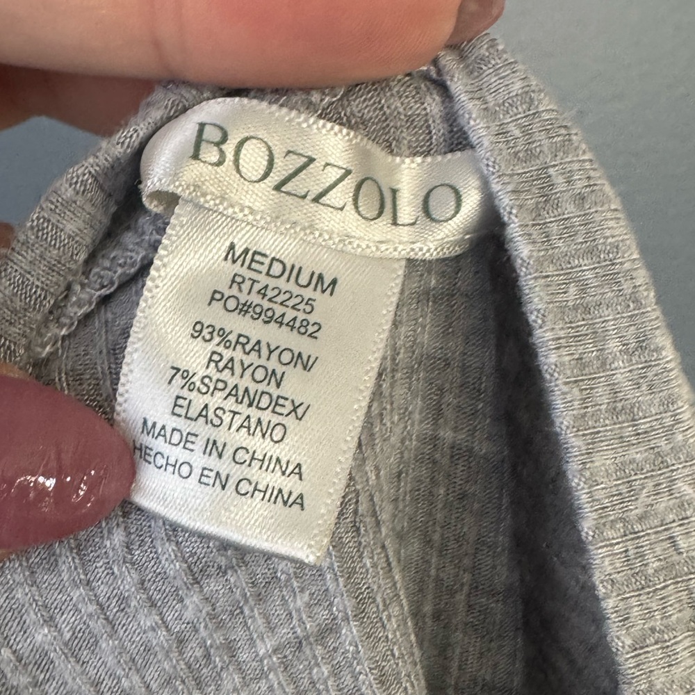 Bozzolo Light Gray Ribbed Crop Top - Picture 2 of 2